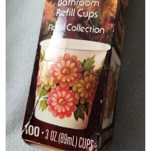 New 1980 DIXIE Cups 100 Pack Floral Collection Bathroom Refill 3oz